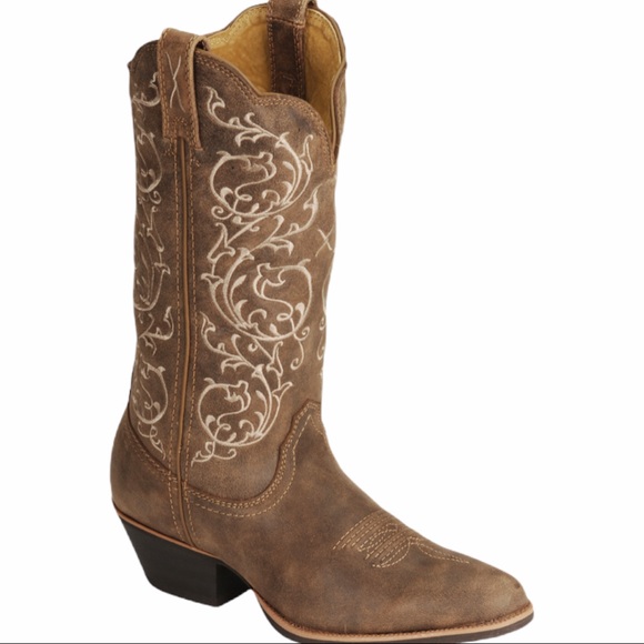 Twisted X Shoes - Twisted X Leather Embroidered Cowboy Boots 6.5